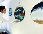 Jaipurites attend an abstract art exhibition