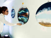 Jaipurites attend an abstract art exhibition
