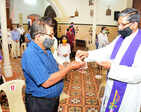 Touch-free Ash Wednesday in Goa