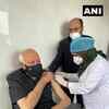 Jammu and Kashmir: National Conference MP Farooq Abdullah takes his first dose of the Covid-19 vaccine, at Sher-i-Kashmir Institute of Medical Science in Srinagar.