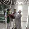 Farmer leader Rakesh Tikait reaches Kolkata, greeted by TMC leader Dola Sen at airport