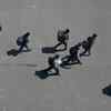 Migrants walking towars Noida Gate near Mayur Vihar during lockdown in Delhi.