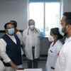 BJP chief JP Nadda visits the Covid-19 vaccination facility at AIIMS, Delhi