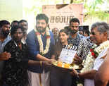 Celebs attend the puja of Kollywood film Sulphur