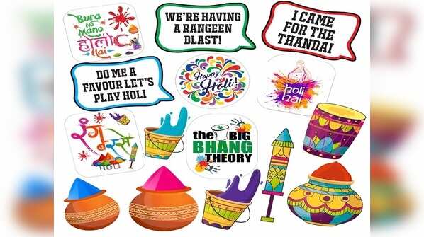 Party Propz HOLI Theme Party Photo Booth Props