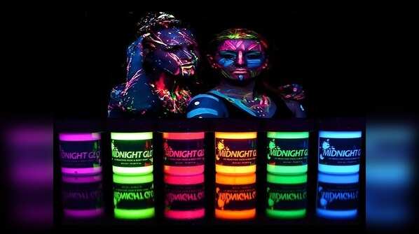 Midnight Glo Washable Non-Toxic UV Backlight Reactive Neon Fluorescent Face and Body Paint