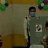 Assam CM Sarbananda Sonowal casts his vote at a polling centre in Dibrugarh