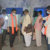 Preparations underway at polling station 76 in Nandigram constituency, ahead of voting for the second phase of voting