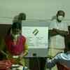 Visual from inside a polling station in Pinarayi village in Kannur district
