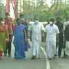 Kerala CM Pinarayi Vijayan arrives at a polling booth in Pinarayi to cast his vote