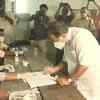 Opposition leader Ramesh Chennithala casts his vote at booth number 51A in Haripad