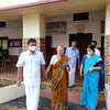 Kochi NDA candidate CG Rahagopal with his family after casting their votes.