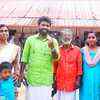 Thodupuzha NDA candidate AP Shyam Raj at Mullaringode govt high school arrives with his family after casting his vote.