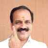 Kunnamangalam BJP candidate and the district president of the party, VK Sanjeevan, casts his vote at Saamuthiry Higher Secondary School in Kozhikode South.