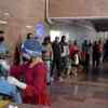 Long queue for Covid-19 swab test at Vashi station in Navi Mumbai, test conducted by NMMC healthcare workers on Wednesday