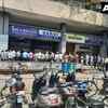 Delhi: People gather in large numbers outside a liquor shop in Khan Market; social distancing norms flouted.