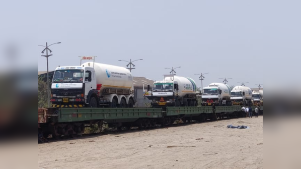 Oxygen trucks at Kalamboli