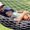 Son helping out father