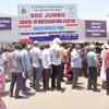 Maharashtra: Long queue of people seen at BKC jumbo vaccination centre in Mumbai