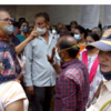 Argument outside vaccine centre