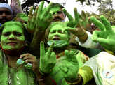 These pictures show the victory celebration of TMC workers in West Bengal