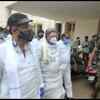 Karnataka: Leader of opposition Siddaramaiah and state Congress chief DK Shivakumar today visited Chamarajanagar District Hospital where 24 patients died allegedly due to oxygen shortage yesterday