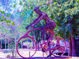 Sculptures made of waste installed at Netaji Subhash Park