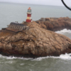 Chetak Helicopter, operating from Coast Guard Air Enclave Goa, rescued 2 stranded employees of Light House Authority from Vengrula Light House, 38 nautical miles north of Vasco. The lighthouse had power failure & was damaged due to high-speed wind & rough sea. (ANI)
