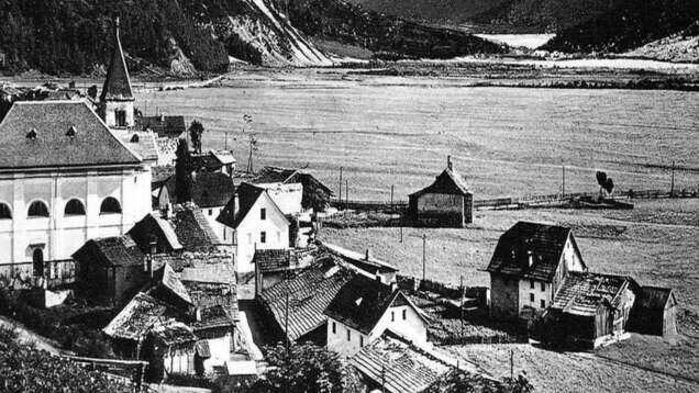 An Italian village that was once under water has now reappeared dramatically