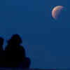 A view of lunar eclipse from Sanur beach in Bali