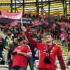 United fans inside the stadium