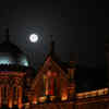 Moon pictured over Chhatrapati Shivaji Terminus (CST) Mumbai