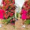 Fresh in poytails and pink outfit
