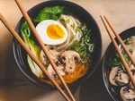 ​Never rest chopsticks on the bowl