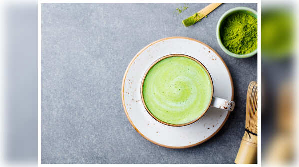 Green Matcha tea with milk