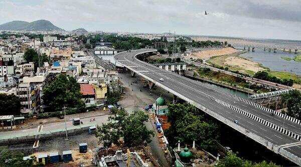 Deserted roads in Vijayawada