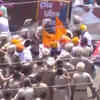 Article image for: Watch: SAD workers break barricades during protest outside CM Amarinder Singh’s residence