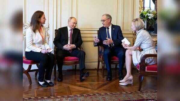 Russian President Vladimir Putin with Swiss Federal president Guy Parmelin