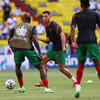 Warm up session of the reigning champions