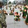 Pourakarmikas protest for Covid-19 safety equipment