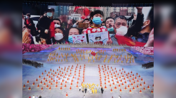 Performers taking part in gala show, Beijing