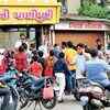 Crowd outside a panipuri shop in Ahmedabad