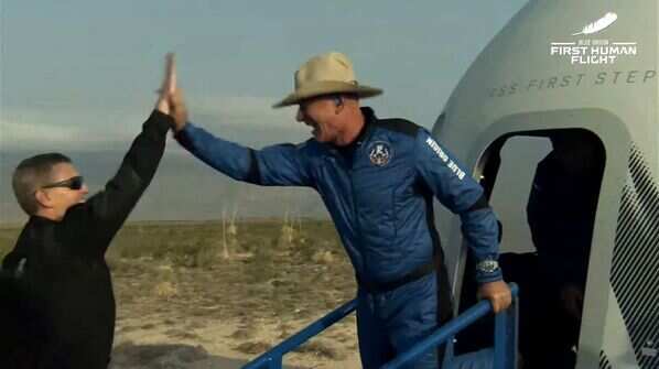 Jeff Bezos blasts into space