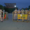 Security tightens at Singhu border ahead of a farmers' protest.