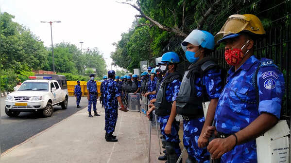 Photos: Farmers' protest, security arrangements at Delhi's Jantar Mantar