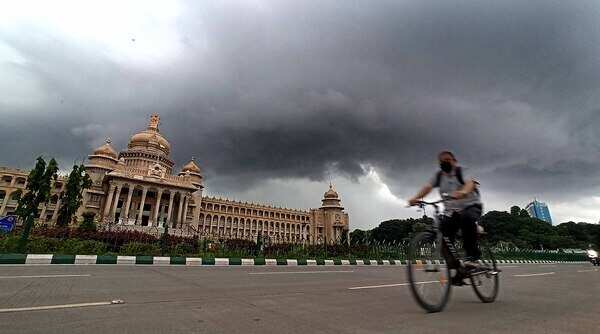 Monsoon clouds cover city
