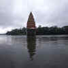 Article image for: The Vitthalwadi temple on Sinhgadh road has been partially submerged after water was released