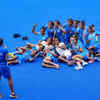The celebrations lasted till late on the field...