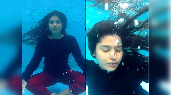 Practicing underwater meditation