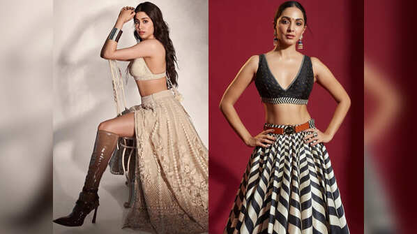 From Janhvi's high-slit lehenga to Kiara Advani's chevron lehenga: Lehenga inspiration for millennial brides